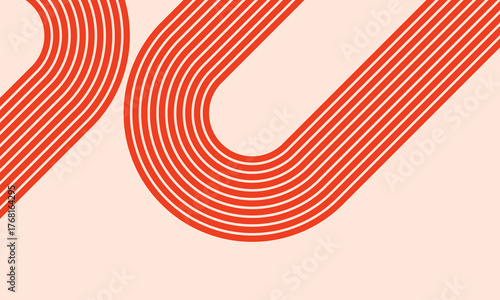 Vector layout template design for run, championship or any sports event. Poster design with abstract running track on stadium with lane. Vector