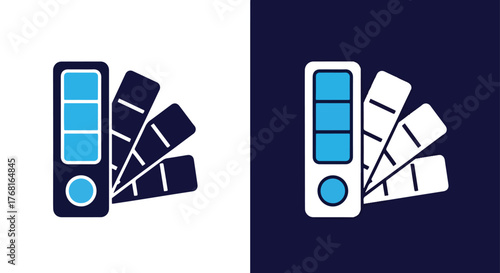 Color palette swatch fan icon for design and branding - Vector icon symbol for website - Icon vector - Blue icon