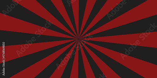 Dark red sunburst pattern with rays radiating from a central circle isolated on white background