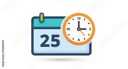 Calendar with clock time management, appointment scheduling, reminder, deadline, and productivity concept for business and personal use