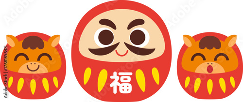 馬だるまとだるま