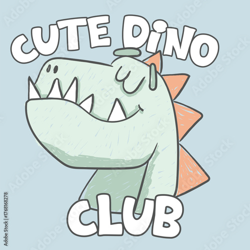 happy and cute dino baby cartoon club