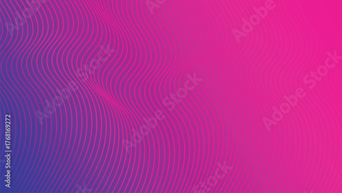 Abstract pink and blue neon gradient background with wavy distorted lines texture