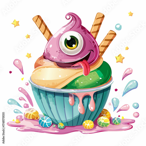 Sweet Fantasy Monster Topping on a Sundae