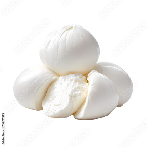 Buffalo mozzarella isolated on transparent background