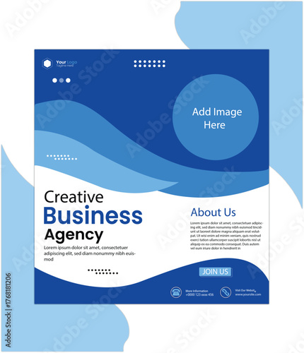 Digital Marketing Agency social media poster Vector Template