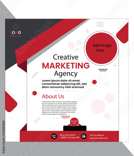 Digital Marketing Agency social media poster Vector Template
