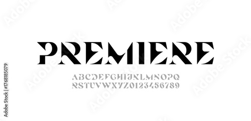 Exquisite alphabet serif decorative font, posh lettering perfect for logotypes, wedding invitations, or fashion and magazine design, letters and numbers, vector illustration 10EPS