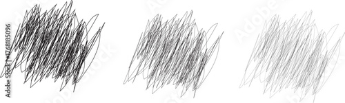 Scribble shading texture design set isolated on transparent background