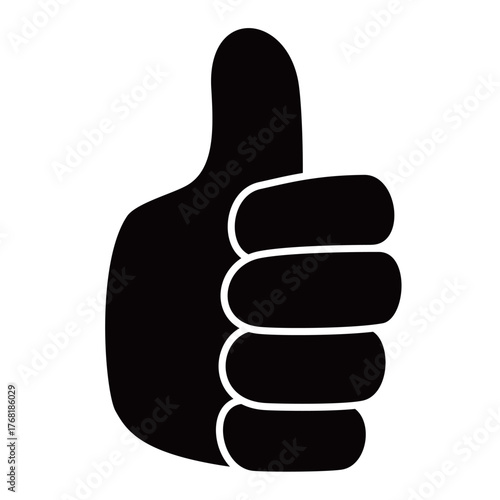 サムズアップ（いいね！）のシンプルな手のイラスト