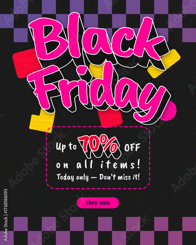 Black Friday sale banner with retro style