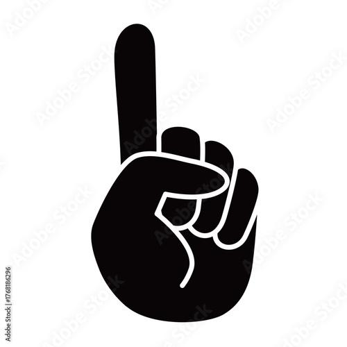 指差し（人差し指）のシンプルなイラスト