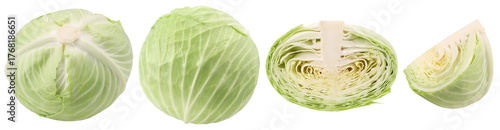Cabbage, halves and pieces isolated, transparent PNG, PNG format, Collection