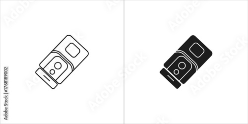 Fork terminal block vector icon in line and glyph style