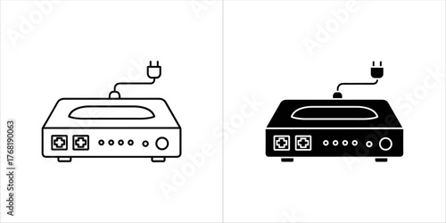 Network device with power plug icon