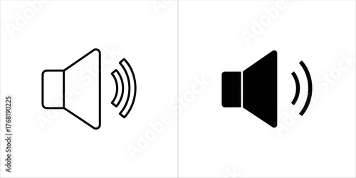 Volume icon in outline and solid black
