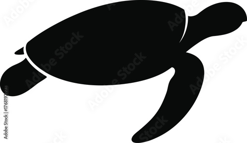 Black Turtle Silhouette sea turtle white