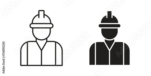 Worker icon concept. Logo symbol for web and mobile. Pixel Perfect.