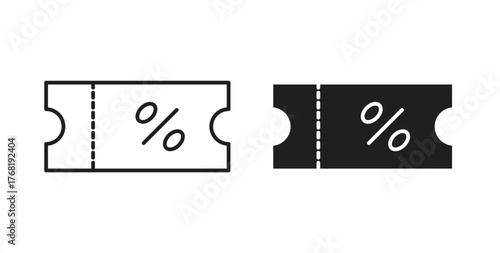 Voucher icon concept. Logo symbol for web and mobile. Pixel Perfect.