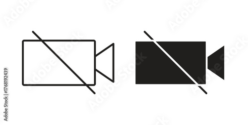 Video off icon concept. Logo symbol for web and mobile. Pixel Perfect.