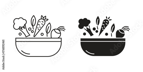 Vegetarian food icon concept. Logo symbol for web and mobile. Pixel Perfect.