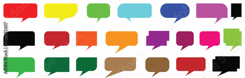 Big set of speech bubbles,Collection of colorful speech balloon communication concept, Speak bubble text, vector set of flat message bubbles show chat bubble or dialog boxes on white background.