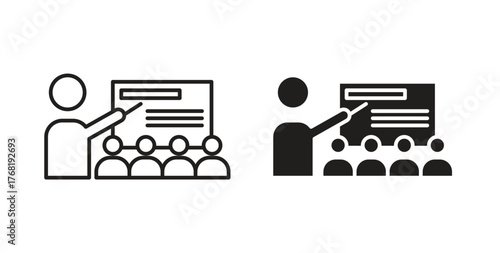Training icon concept. Logo symbol for web and mobile. Pixel Perfect.