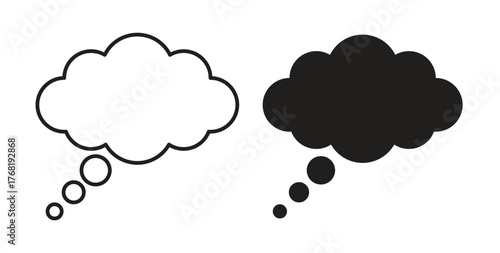 Think bubble icon concept. Logo symbol for web and mobile. Pixel Perfect.