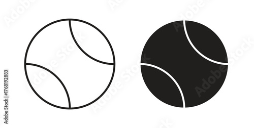 Tennis ball icon concept. Logo symbol for web and mobile. Pixel Perfect.