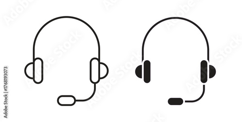 Support headset icon concept. Logo symbol for web and mobile. Pixel Perfect.