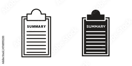 Summary icon concept. Logo symbol for web and mobile. Pixel Perfect.