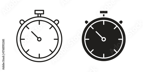 Stopwatch icon concept. Logo symbol for web and mobile. Pixel Perfect.