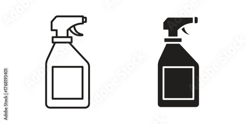Spray bottle icon concept. Logo symbol for web and mobile. Pixel Perfect.
