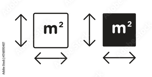 Square Meter icon concept. Logo symbol for web and mobile. Pixel Perfect.