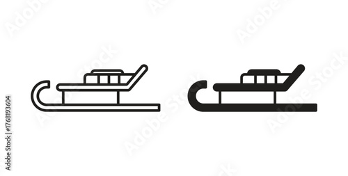 Sled icon concept. Logo symbol for web and mobile. Pixel Perfect.