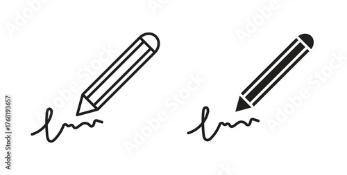 Signature icon concept. Logo symbol for web and mobile. Pixel Perfect.