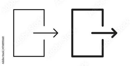 Sign out icon concept. Logo symbol for web and mobile. Pixel Perfect.