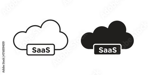 SaaS icon concept. Logo symbol for web and mobile. Pixel Perfect.
