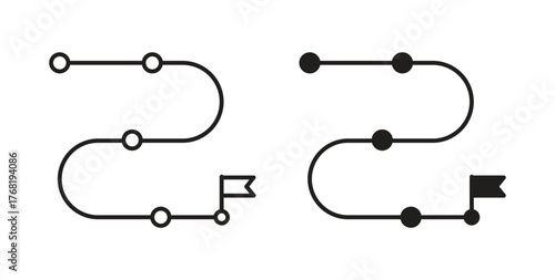 Roadmap icon concept. Logo symbol for web and mobile. Pixel Perfect.