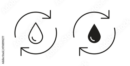 Recycle water icon concept. Logo symbol for web and mobile. Pixel Perfect.