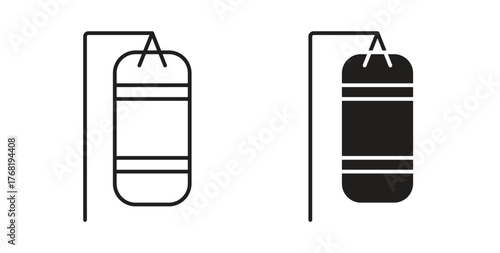 Punching bag icon concept. Logo symbol for web and mobile. Pixel Perfect.