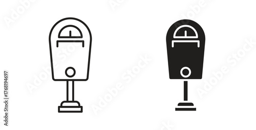 Parking meter icon concept. Logo symbol for web and mobile. Pixel Perfect.