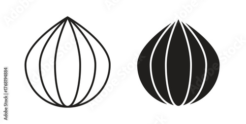 Onion icon concept. Logo symbol for web and mobile. Pixel Perfect.