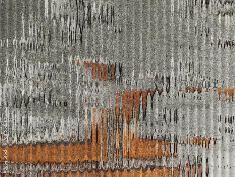 Naklejka premium Abstract textured background with distorted human figure and wooden surface