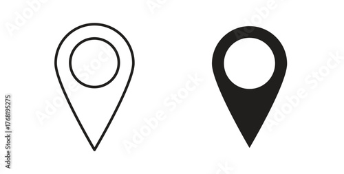 Map marker icon concept. Logo symbol for web and mobile. Pixel Perfect.