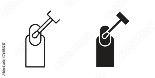 Manicure icon concept. Logo symbol for web and mobile. Pixel Perfect.