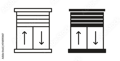 Jalousie icon concept. Logo symbol for web and mobile. Pixel Perfect.