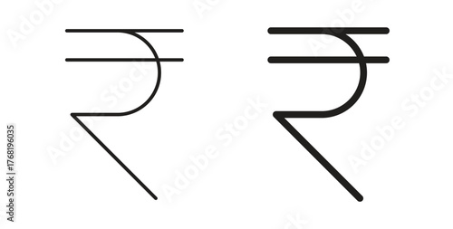 Indian rupee icon concept. Logo symbol for web and mobile. Pixel Perfect.