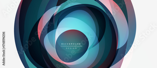 Abstract concentric circles, vibrant colors, modern design. Text reads background design within central shape. Minimalist aesthetic.