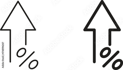 High percentage icon concept. Logo symbol for web and mobile. Pixel Perfect.